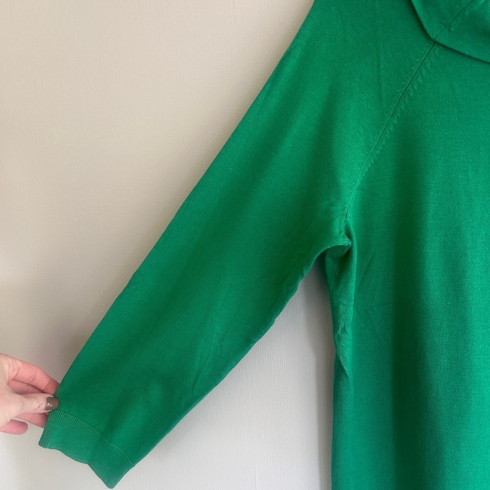 PENDLETON Kelly Green Bow Neck Silk Blend Sweater Retro Preppy Old Money | Sz M - Picture 4 of 12